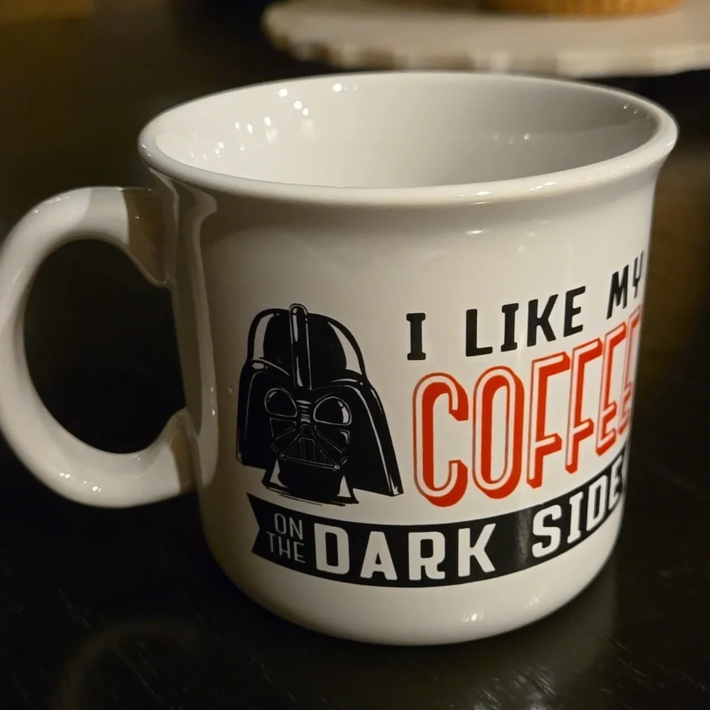 Star Wars Darth Vader I like my coffee on the dark side white black red mug - Picture 3 of 11